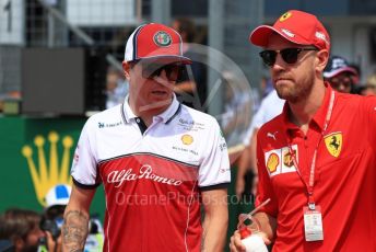 World © Octane Photographic Ltd. Formula 1 – Hungarian GP - Drivers Parade. Scuderia Ferrari SF90 – Sebastian Vettel and Alfa Romeo Racing C38 – Kimi Raikkonen. Hungaroring, Budapest, Hungary. Sunday 4th August 2019.