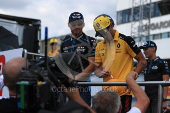 World © Octane Photographic Ltd. Formula 1 – Hungarian GP - Drivers Parade. Renault Sport F1 Team RS19 – Daniel Ricciardo and ROKiT Williams Racing FW42 – Robert Kubica. Hungaroring, Budapest, Hungary. Sunday 4th August 2019.