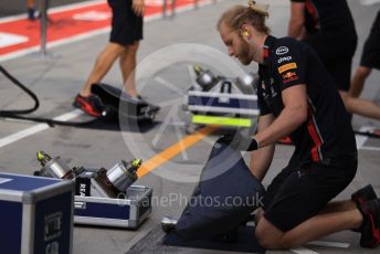 World © Octane Photographic Ltd. Formula 1 – Hungarian GP - Practice 1. Aston Martin Red Bull Racing wheel gun practice. Hungaroring, Budapest, Hungary. Friday 2nd August 2019.