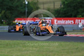 World © Octane Photographic Ltd. Formula 1 – Hungarian GP - Practice 1. McLaren MCL34 – Lando Norris and Carlos Sainz. Hungaroring, Budapest, Hungary. Friday 2nd August 2019.