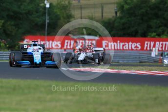 World © Octane Photographic Ltd. Formula 1 – Hungarian GP - Practice 1. ROKiT Williams Racing FW 42 – George Russell and Alfa Romeo Racing C38 – Kimi Raikkonen. Hungaroring, Budapest, Hungary. Friday 2nd August 2019.