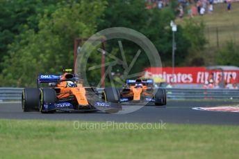 World © Octane Photographic Ltd. Formula 1 – Hungarian GP - Practice 1. McLaren MCL34 – Lando Norris and Carlos Sainz. Hungaroring, Budapest, Hungary. Friday 2nd August 2019.