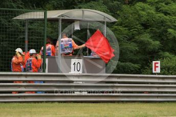 World © Octane Photographic Ltd. Formula 1 – Hungarian GP - Practice 2. Red flag caused bu Albon's crash at T14. Hungaroring, Budapest, Hungary. Friday 2nd August 2019.