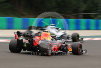 World © Octane Photographic Ltd. Formula 1 – Hungarian GP - Practice 2. Aston Martin Red Bull Racing RB15 – Pierre Gasly and Mercedes AMG Petronas Motorsport AMG F1 W10 EQ Power+ - Valtteri Bottas. Hungaroring, Budapest, Hungary. Friday 2nd August 2019.