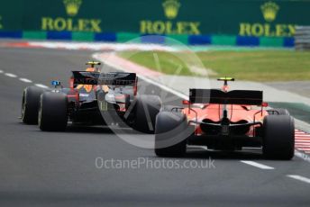 World © Octane Photographic Ltd. Formula 1 – Hungarian GP - Practice 3. Aston Martin Red Bull Racing RB15 – Pierre Gasly and Scuderia Ferrari SF90 – Charles Leclerc. Hungaroring, Budapest, Hungary. Saturday 3rd August 2019.