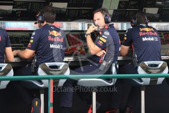 World © Octane Photographic Ltd. Formula 1 - Hungarian GP - Practice 3. Pierre Wache – Technical Director and Christian Horner - Team Principal of Red Bull Racing. Hungaroring, Budapest, Hungary. Saturday 3rd August 2019.