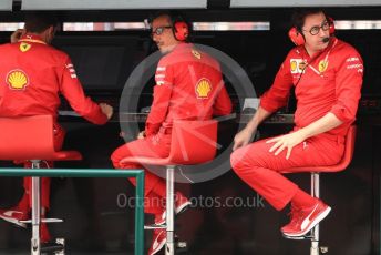 World © Octane Photographic Ltd. Formula 1 - Hungarian GP - Practice 3. Laurent Mekies – Sporting Director and Mattia Binotto – Team Principal of Scuderia Ferrari. Hungaroring, Budapest, Hungary. Saturday 3rd August 2019.