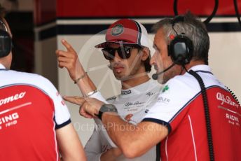 World © Octane Photographic Ltd. Formula 1 – Hungarian GP - Practice 3. Alfa Romeo Racing C38 – Antonio Giovinazzi and Beat Zehnder – Team Manager. Hungaroring, Budapest, Hungary. Saturday 3rd August 2019.