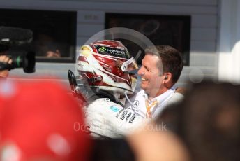 World © Octane Photographic Ltd. Formula 1 – Hungarian GP - Parc Ferme. Mercedes AMG Petronas Motorsport AMG F1 W10 EQ Power+ - Lewis Hamilton. Hungaroring, Budapest, Hungary. Sunday 4th August 2019.