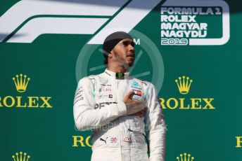 World © Octane Photographic Ltd. Formula 1 – Hungarian GP - Podium. Mercedes AMG Petronas Motorsport AMG F1 W10 EQ Power+ - Lewis Hamilton. Hungaroring, Budapest, Hungary. Sunday 4th August 2019.