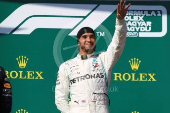 World © Octane Photographic Ltd. Formula 1 – Hungarian GP - Podium. Mercedes AMG Petronas Motorsport AMG F1 W10 EQ Power+ - Lewis Hamilton. Hungaroring, Budapest, Hungary. Sunday 4th August 2019.