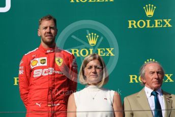 World © Octane Photographic Ltd. Formula 1 – Hungarian GP - Podium. Scuderia Ferrari SF90 – Sebastian Vettel. Hungaroring, Budapest, Hungary. Sunday 4th August 2019.