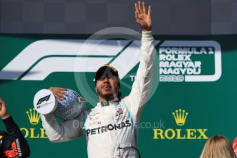 World © Octane Photographic Ltd. Formula 1 – Hungarian GP - Podium. Mercedes AMG Petronas Motorsport AMG F1 W10 EQ Power+ - Lewis Hamilton. Hungaroring, Budapest, Hungary. Sunday 4th August 2019.