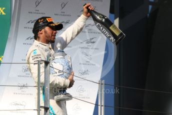 World © Octane Photographic Ltd. Formula 1 – Hungarian GP - Podium. Mercedes AMG Petronas Motorsport AMG F1 W10 EQ Power+ - Lewis Hamilton. Hungaroring, Budapest, Hungary. Sunday 4th August 2019.