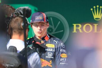 World © Octane Photographic Ltd. Formula 1 – Hungarian GP - Parc Ferme. Aston Martin Red Bull Racing RB15 – Max Verstappen. Hungaroring, Budapest, Hungary. Sunday 4th August 2019.