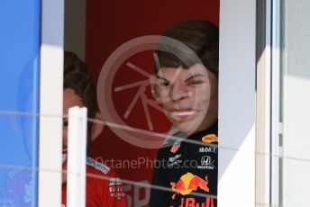 World © Octane Photographic Ltd. Formula 1 – Hungarian GP - Podium. Aston Martin Red Bull Racing RB15 – Max Verstappen mannequin . Hungaroring, Budapest, Hungary. Sunday 4th August 2019.