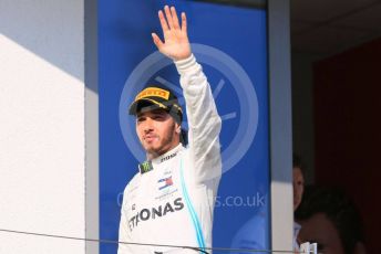 World © Octane Photographic Ltd. Formula 1 – Hungarian GP - Podium. Mercedes AMG Petronas Motorsport AMG F1 W10 EQ Power+ - Lewis Hamilton. Hungaroring, Budapest, Hungary. Sunday 4th August 2019.