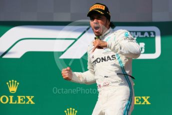 World © Octane Photographic Ltd. Formula 1 – Hungarian GP - Podium. Mercedes AMG Petronas Motorsport AMG F1 W10 EQ Power+ - Lewis Hamilton. Hungaroring, Budapest, Hungary. Sunday 4th August 2019.