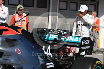 World © Octane Photographic Ltd. Formula 1 – Hungarian GP - Parc Ferme. Mercedes AMG Petronas Motorsport AMG F1 W10 EQ Power+ - Lewis Hamilton. Hungaroring, Budapest, Hungary. Sunday 4th August 2019.