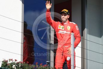 World © Octane Photographic Ltd. Formula 1 – Hungarian GP - Podium. Scuderia Ferrari SF90 – Sebastian Vettel. Hungaroring, Budapest, Hungary. Sunday 4th August 2019.