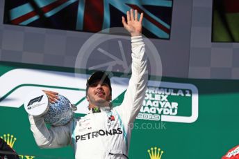 World © Octane Photographic Ltd. Formula 1 – Hungarian GP - Podium. Mercedes AMG Petronas Motorsport AMG F1 W10 EQ Power+ - Lewis Hamilton. Hungaroring, Budapest, Hungary. Sunday 4th August 2019.