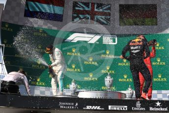 World © Octane Photographic Ltd. Formula 1 – Hungarian GP - Podium. Mercedes AMG Petronas Motorsport AMG F1 W10 EQ Power+ - Lewis Hamilton and Aston Martin Red Bull Racing RB15 – Max Verstappen. Hungaroring, Budapest, Hungary. Sunday 4th August 2019.