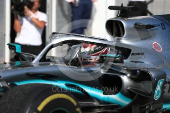 World © Octane Photographic Ltd. Formula 1 – Hungarian GP - Parc Ferme. Mercedes AMG Petronas Motorsport AMG F1 W10 EQ Power+ - Lewis Hamilton. Hungaroring, Budapest, Hungary. Sunday 4th August 2019.