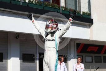World © Octane Photographic Ltd. Formula 1 – Hungarian GP - Parc Ferme. Mercedes AMG Petronas Motorsport AMG F1 W10 EQ Power+ - Lewis Hamilton. Hungaroring, Budapest, Hungary. Sunday 4th August 2019.