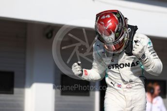 World © Octane Photographic Ltd. Formula 1 – Hungarian GP - Parc Ferme. Mercedes AMG Petronas Motorsport AMG F1 W10 EQ Power+ - Lewis Hamilton. Hungaroring, Budapest, Hungary. Sunday 4th August 2019.