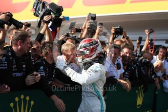World © Octane Photographic Ltd. Formula 1 – Hungarian GP - Parc Ferme. Mercedes AMG Petronas Motorsport AMG F1 W10 EQ Power+ - Lewis Hamilton. Hungaroring, Budapest, Hungary. Sunday 4th August 2019.
