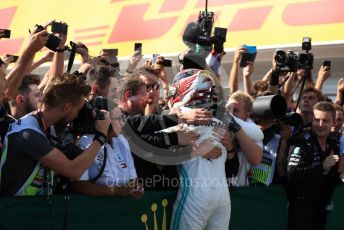 World © Octane Photographic Ltd. Formula 1 – Hungarian GP - Parc Ferme. Mercedes AMG Petronas Motorsport AMG F1 W10 EQ Power+ - Lewis Hamilton. Hungaroring, Budapest, Hungary. Sunday 4th August 2019.