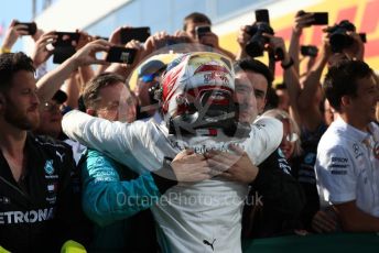 World © Octane Photographic Ltd. Formula 1 – Hungarian GP - Parc Ferme. Mercedes AMG Petronas Motorsport AMG F1 W10 EQ Power+ - Lewis Hamilton. Hungaroring, Budapest, Hungary. Sunday 4th August 2019.