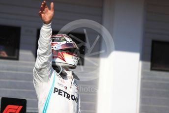 World © Octane Photographic Ltd. Formula 1 – Hungarian GP - Parc Ferme. Mercedes AMG Petronas Motorsport AMG F1 W10 EQ Power+ - Lewis Hamilton. Hungaroring, Budapest, Hungary. Sunday 4th August 2019.