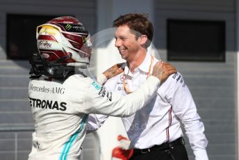 World © Octane Photographic Ltd. Formula 1 – Hungarian GP - Parc Ferme. Mercedes AMG Petronas Motorsport AMG F1 W10 EQ Power+ - Lewis Hamilton. Hungaroring, Budapest, Hungary. Sunday 4th August 2019.