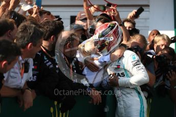 World © Octane Photographic Ltd. Formula 1 – Hungarian GP - Parc Ferme. Mercedes AMG Petronas Motorsport AMG F1 W10 EQ Power+ - Lewis Hamilton. Hungaroring, Budapest, Hungary. Sunday 4th August 2019.