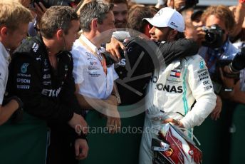 World © Octane Photographic Ltd. Formula 1 – Hungarian GP - Parc Ferme. Mercedes AMG Petronas Motorsport AMG F1 W10 EQ Power+ - Lewis Hamilton. Hungaroring, Budapest, Hungary. Sunday 4th August 2019.