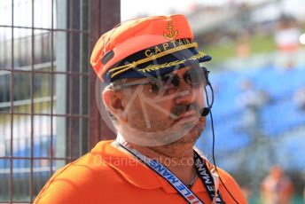 World © Octane Photographic Ltd. FIA Formula 2 (F2) – Hungarian GP - Race 1. Marshal in Captain's hat. Hungaroring, Budapest, Hungary. Saturday 3rd August 2019.