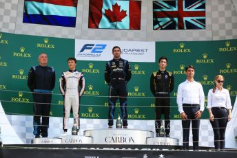World © Octane Photographic Ltd. FIA Formula 2 (F2) – Hungarian GP - Race 1. DAMS - Nicholas Latifi, ART Grand Prix - Nyck de Vries and Campos Racing - Jack Aitken. Hungaroring, Budapest, Hungary. Saturday 3rd August 2019.