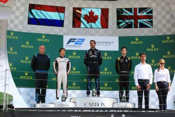 World © Octane Photographic Ltd. FIA Formula 2 (F2) – Hungarian GP - Race 1. DAMS - Nicholas Latifi, ART Grand Prix - Nyck de Vries and Campos Racing - Jack Aitken. Hungaroring, Budapest, Hungary. Saturday 3rd August 2019.