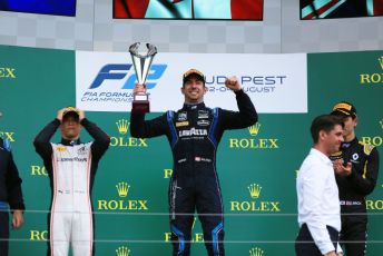 World © Octane Photographic Ltd. FIA Formula 2 (F2) – Hungarian GP - Race 1. DAMS - Nicholas Latifi, ART Grand Prix - Nyck de Vries and Campos Racing - Jack Aitken. Hungaroring, Budapest, Hungary. Saturday 3rd August 2019.