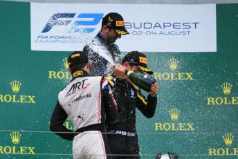 World © Octane Photographic Ltd. FIA Formula 2 (F2) – Hungarian GP - Race 1. DAMS - Nicholas Latifi, ART Grand Prix - Nyck de Vries and Campos Racing - Jack Aitken. Hungaroring, Budapest, Hungary. Saturday 3rd August 2019.