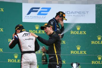 World © Octane Photographic Ltd. FIA Formula 2 (F2) – Hungarian GP - Race 1. DAMS - Nicholas Latifi, ART Grand Prix - Nyck de Vries and Campos Racing - Jack Aitken. Hungaroring, Budapest, Hungary. Saturday 3rd August 2019.