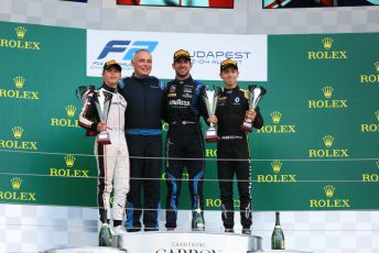 World © Octane Photographic Ltd. FIA Formula 2 (F2) – Hungarian GP - Race 1. DAMS - Nicholas Latifi, ART Grand Prix - Nyck de Vries and Campos Racing - Jack Aitken. Hungaroring, Budapest, Hungary. Saturday 3rd August 2019.