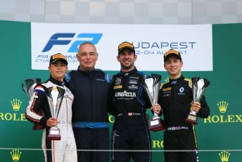 World © Octane Photographic Ltd. FIA Formula 2 (F2) – Hungarian GP - Race 1. DAMS - Nicholas Latifi, ART Grand Prix - Nyck de Vries and Campos Racing - Jack Aitken. Hungaroring, Budapest, Hungary. Saturday 3rd August 2019.