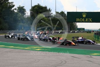 World © Octane Photographic Ltd. FIA Formula 3 (F3) – Hungarian GP – Race 1. Trident - Niko Kari and Hitech Grand Prix - Juri Vips. Hungaroring, Budapest, Hungary. Saturday 3rd August 2019.