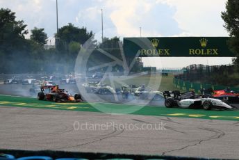 World © Octane Photographic Ltd. FIA Formula 3 (F3) – Hungarian GP – Race 1. Sauber Junior Team by Charouz - Raoul Hyman and MP Motorsport - Liam Lawson. Hungaroring, Budapest, Hungary. Saturday 3rd August 2019.