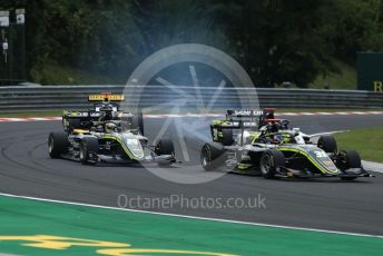 World © Octane Photographic Ltd. FIA Formula 3 (F3) – Hungarian GP – Race 1. Carlin Buzz Racing - Logan Sargeant and Teppei Natori. Hungaroring, Budapest, Hungary. Saturday 3rd August 2019.