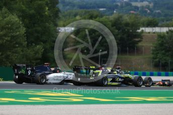 World © Octane Photographic Ltd. FIA Formula 3 (F3) – Hungarian GP – Race 1. Carlin Buzz Racing - Teppei Natori and Sauber Junior Team by Charouz - Raoul Hyman. Hungaroring, Budapest, Hungary. Saturday 3rd August 2019.