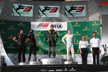 World © Octane Photographic Ltd. FIA Formula 3 (F3) – Hungarian GP – Race 1. ART Grand Prix - Christian Lundgaard and Max Fewtrell and HWA Racelab - Jake Hughes. Hungaroring, Budapest, Hungary. Saturday 3rd August 2019.
