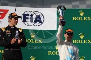 World © Octane Photographic Ltd. FIA Formula 3 (F3) – Hungarian GP – Race 1. ART Grand Prix - Christian Lundgaard and HWA Racelab - Jake Hughes. Hungaroring, Budapest, Hungary. Saturday 3rd August 2019.